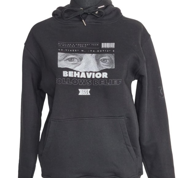 Women's Behavior Follows Belief Premium Front Pouch Pocket Hoodie Long Sleeve - Picture 2 of 4